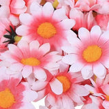 100pcs Artificial Little Daisy Lovely DIY Handcraft Silk Little Daisy for Offices Weddings Pink White - Low Angle