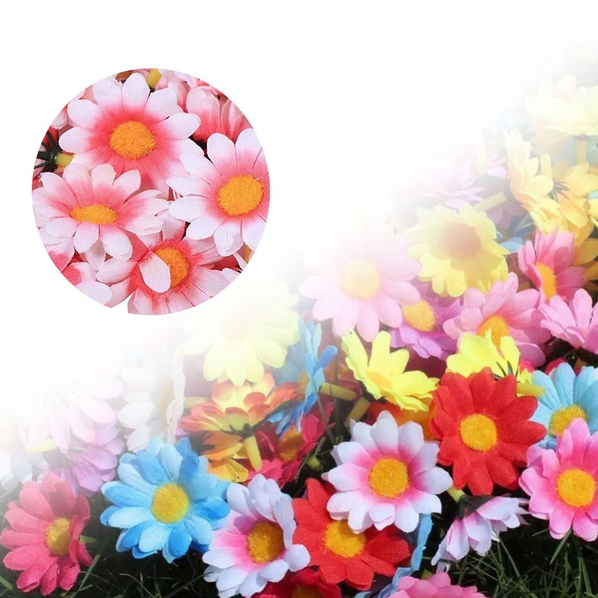 100pcs Artificial Little Daisy Lovely DIY Handcraft Silk Little Daisy for Offices Weddings Pink White