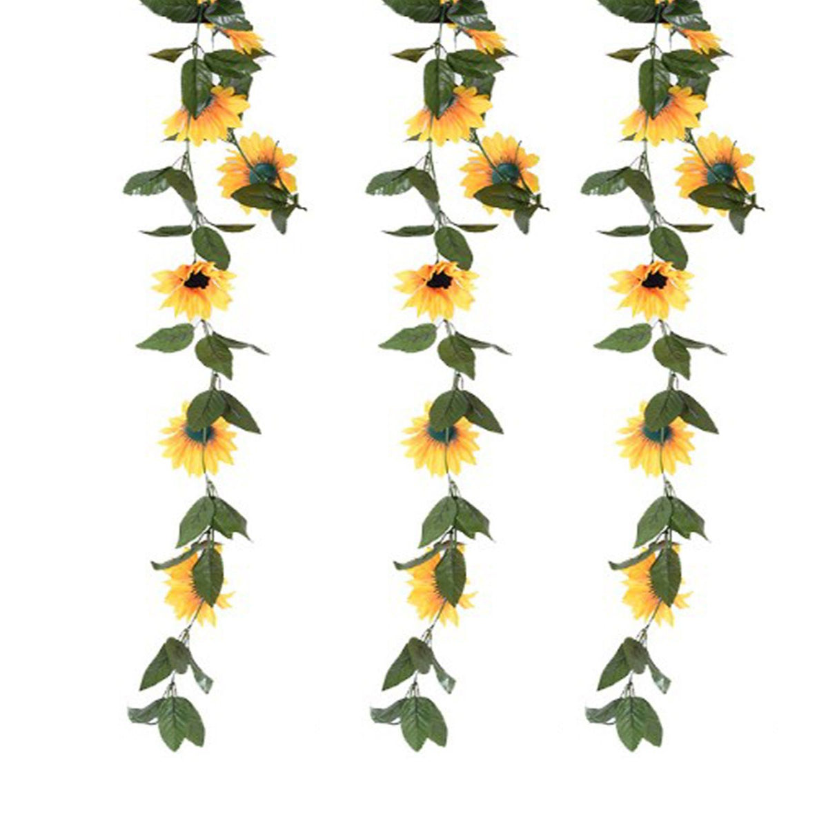 Artificial Sunflower Vines 200cm Length Lifelike Details Bright Colors Sunflower Garland for Parties Gardens Fences
