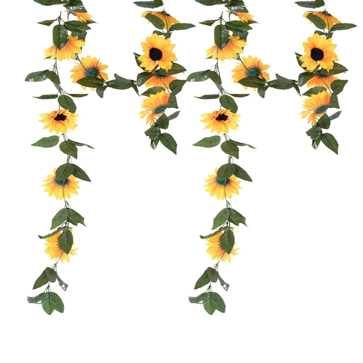 Artificial Sunflower Vines 200cm Length Lifelike Details Bright Colors Sunflower Garland for Parties Gardens Fences