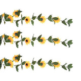 Artificial Sunflower Vines 200cm Length Lifelike Details Bright Colors Sunflower Garland for Parties Gardens Fences