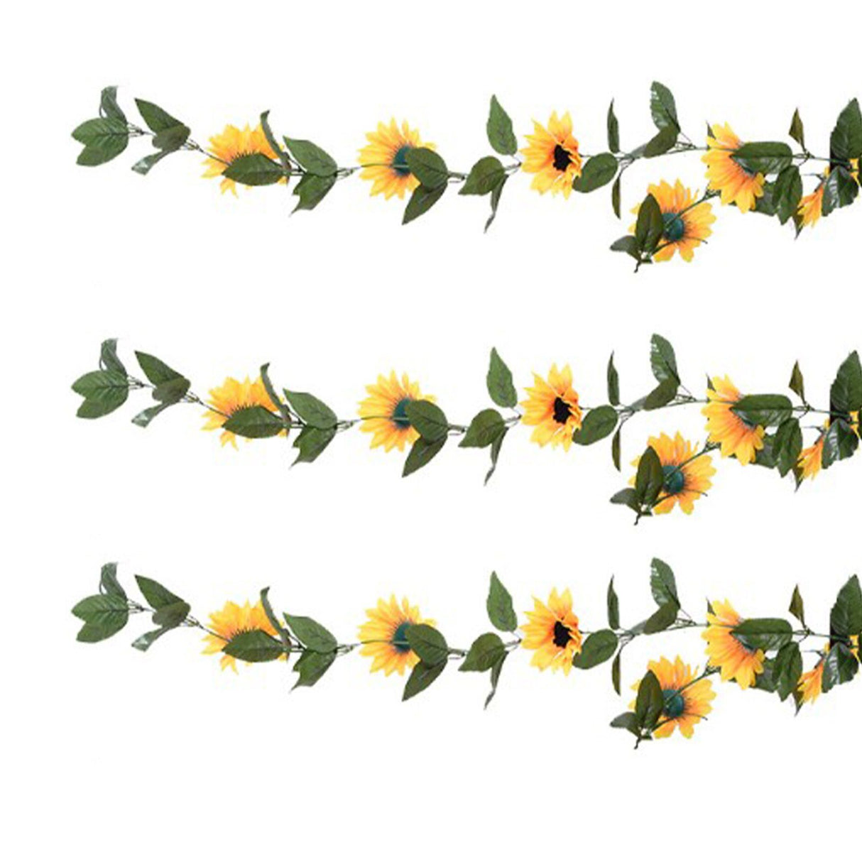 Artificial Sunflower Vines 200cm Length Lifelike Details Bright Colors Sunflower Garland for Parties Gardens Fences
