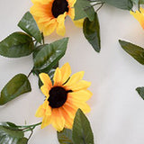 Artificial Sunflower Vines 200cm Length Lifelike Details Bright Colors Sunflower Garland for Parties Gardens Fences - Extra Image