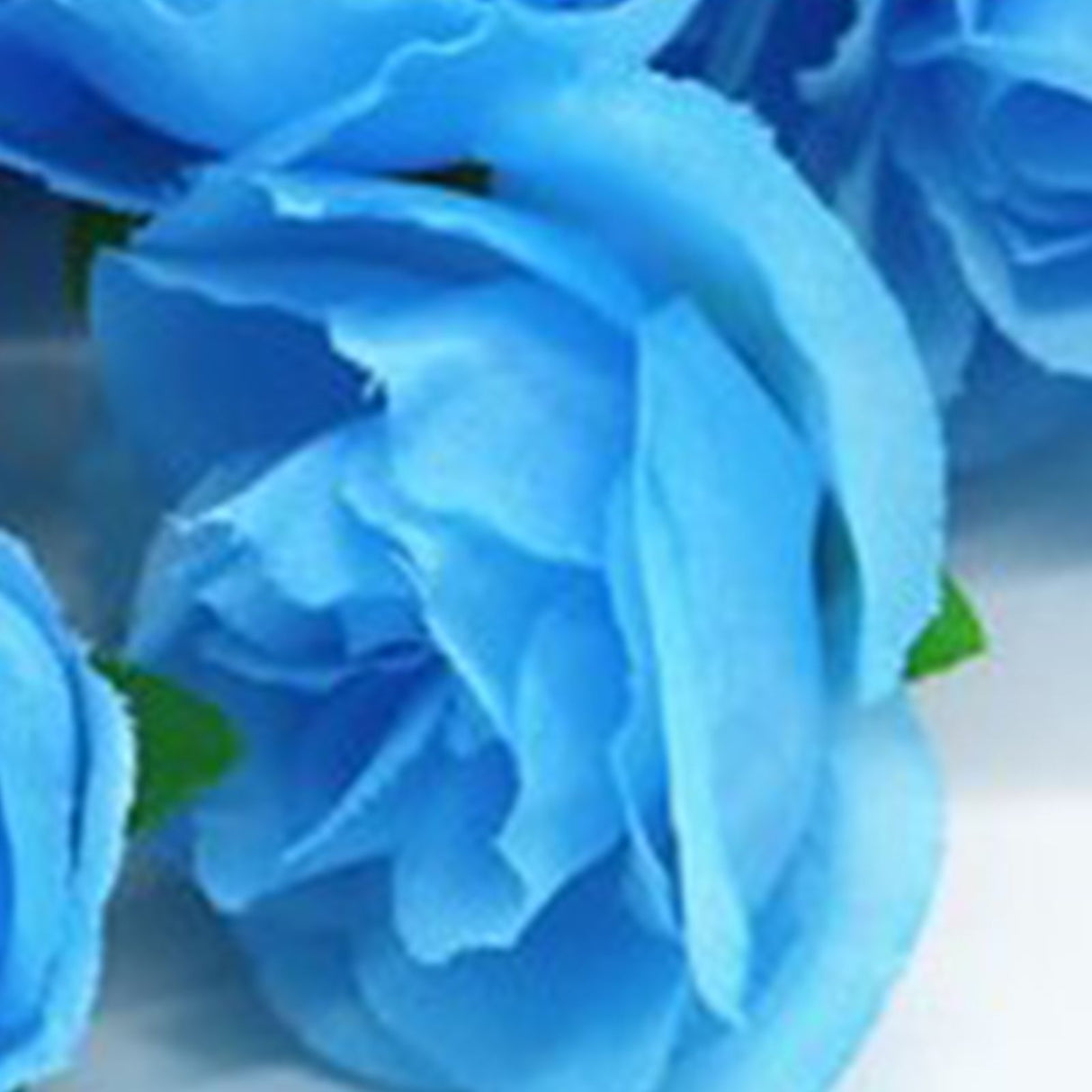 50PCS Simulation Rose Head Decorative Reusable Silk Fake Rose Flower for Wedding Party Blue