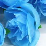 50PCS Simulation Rose Head Decorative Reusable Silk Fake Rose Flower for Wedding Party Blue