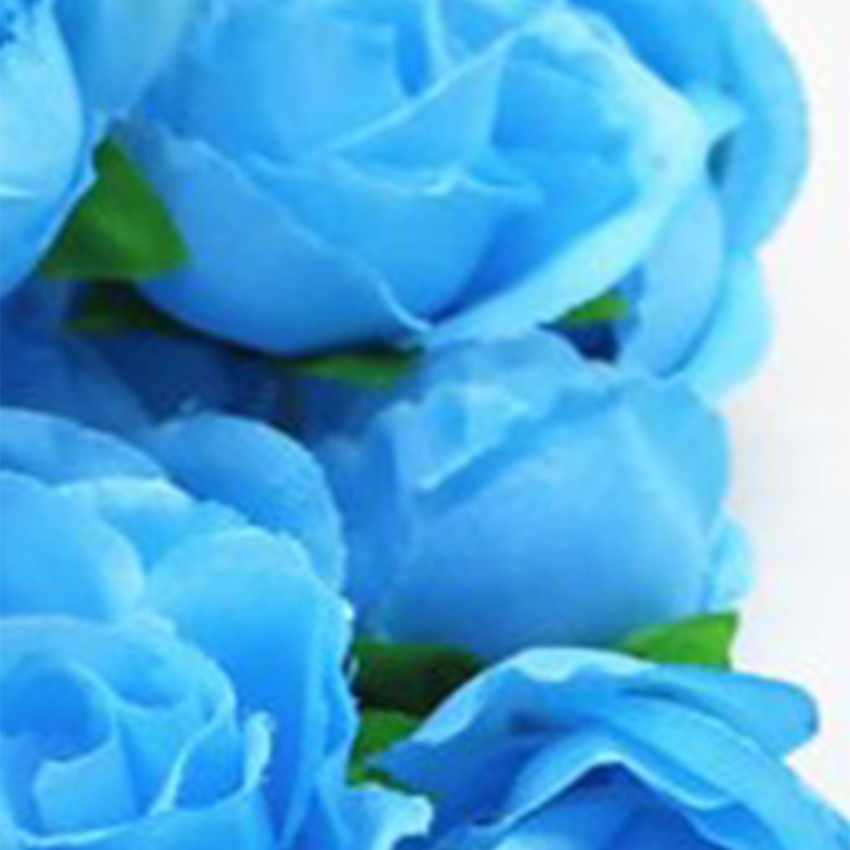 50PCS Simulation Rose Head Decorative Reusable Silk Fake Rose Flower for Wedding Party Blue
