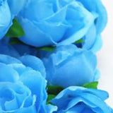 50PCS Simulation Rose Head Decorative Reusable Silk Fake Rose Flower for Wedding Party Blue