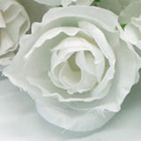 50PCS Simulation Rose Head Decorative Reusable Silk Fake Rose Flower for Wedding Party White