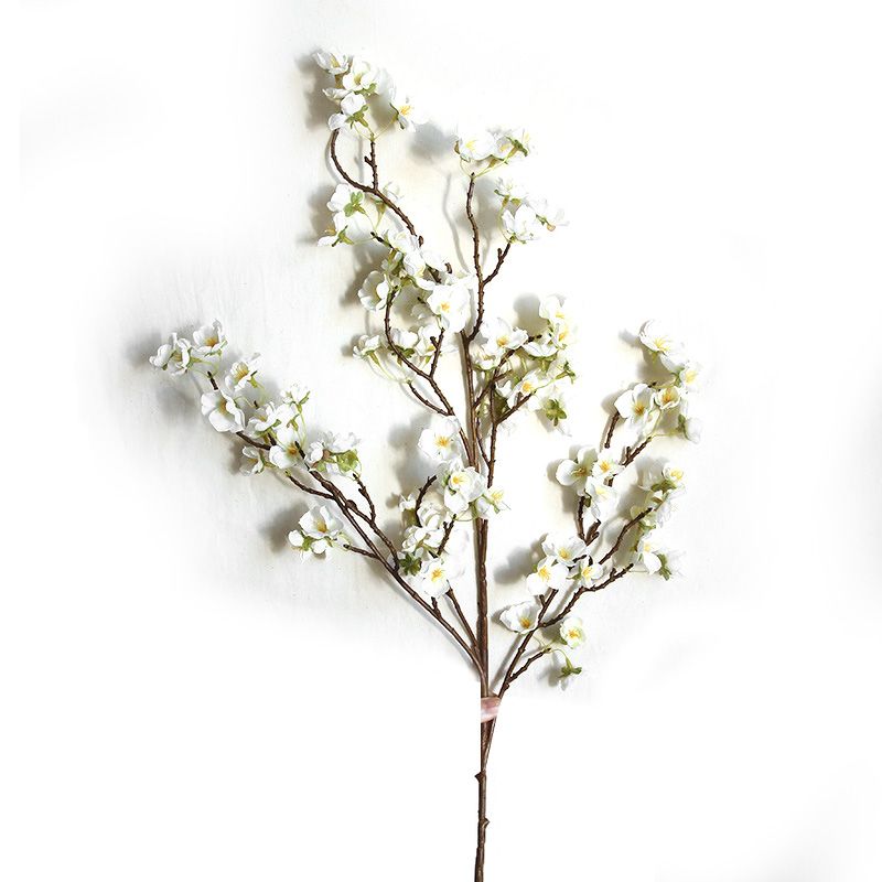 Artificial Cherry Blossom 4 Branches Decorative Lifelike Cherry Blossom Branches Decor 97cm White