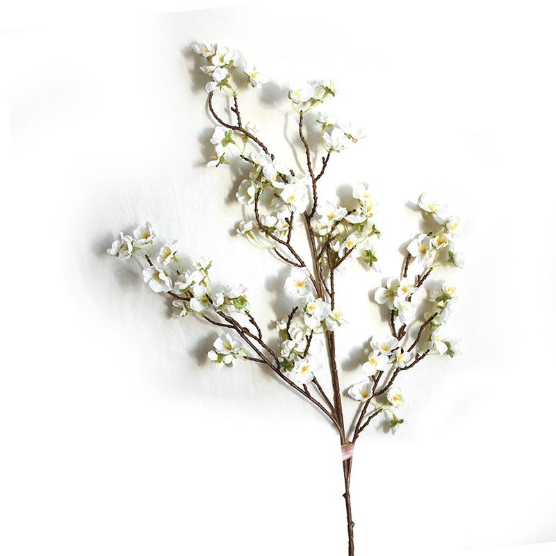 Artificial Cherry Blossom 4 Branches Decorative Lifelike Cherry Blossom Branches Decor 97cm White