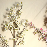Artificial Cherry Blossom 4 Branches Decorative Lifelike Cherry Blossom Branches Decor 97cm White