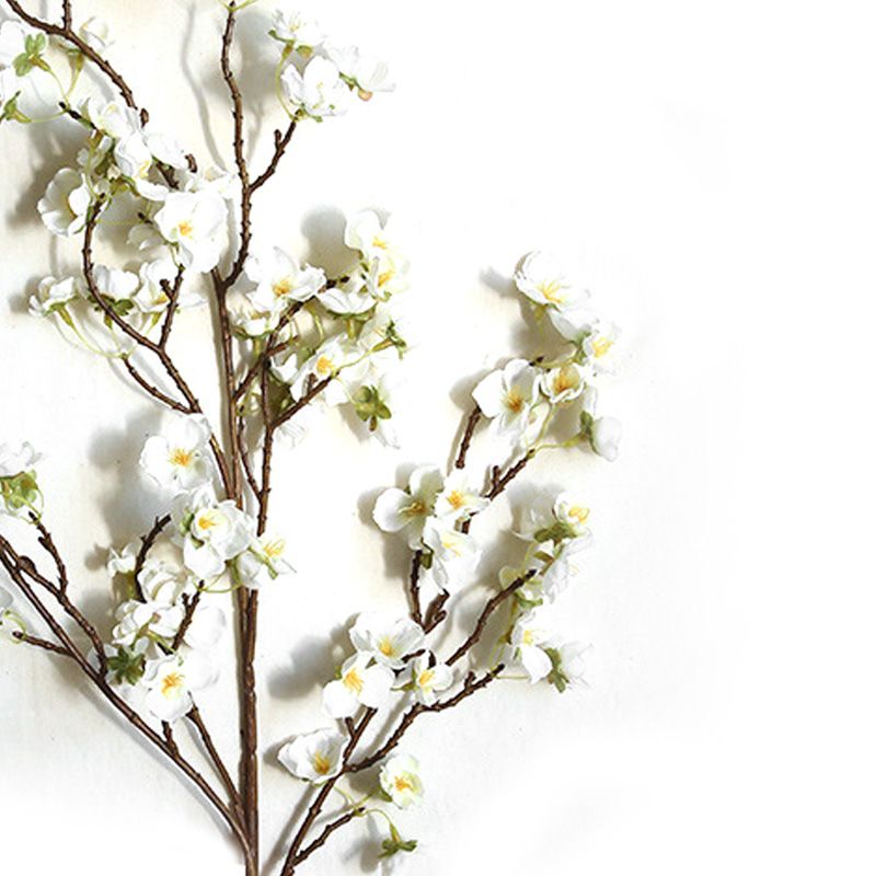 Artificial Cherry Blossom 4 Branches Decorative Lifelike Cherry Blossom Branches Decor 97cm White