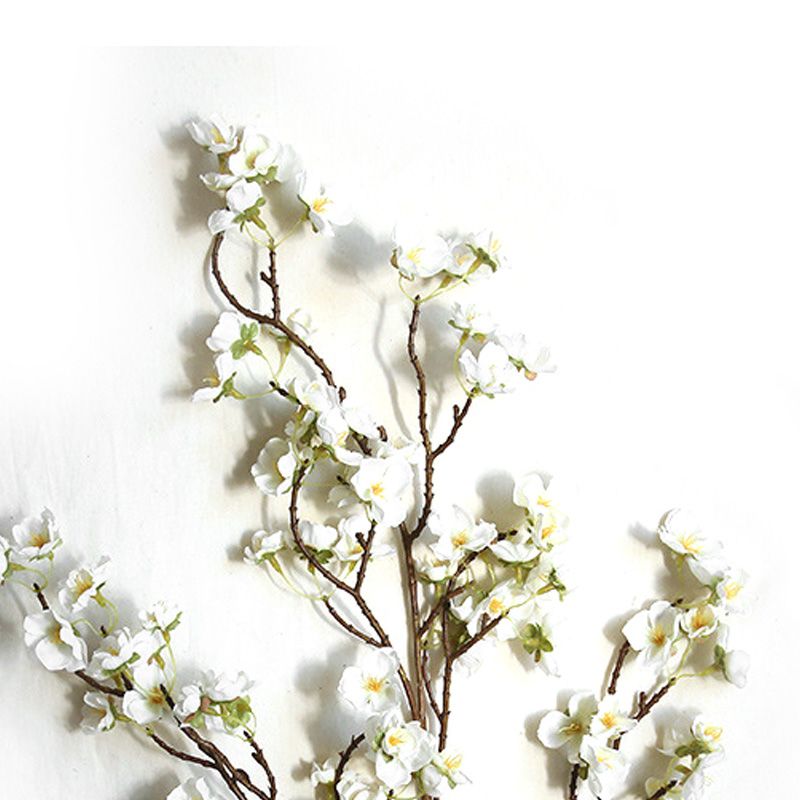 Artificial Cherry Blossom 4 Branches Decorative Lifelike Cherry Blossom Branches Decor 97cm White