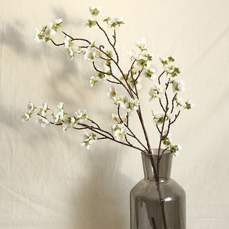 Artificial Cherry Blossom 4 Branches Decorative Lifelike Cherry Blossom Branches Decor 97cm White