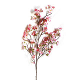 Artificial Cherry Blossom 4 Branches Decorative Lifelike Cherry Blossom Branches Decor 97cm Dark Pink - Top-Down View