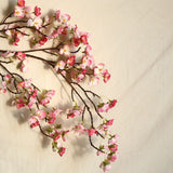 Artificial Cherry Blossom 4 Branches Decorative Lifelike Cherry Blossom Branches Decor 97cm Dark Pink