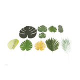 70pcs Simulated Palm Leaves Decorative Practical 10 Kinds Fake Faux Jungle Leaf Set for Home - Front View