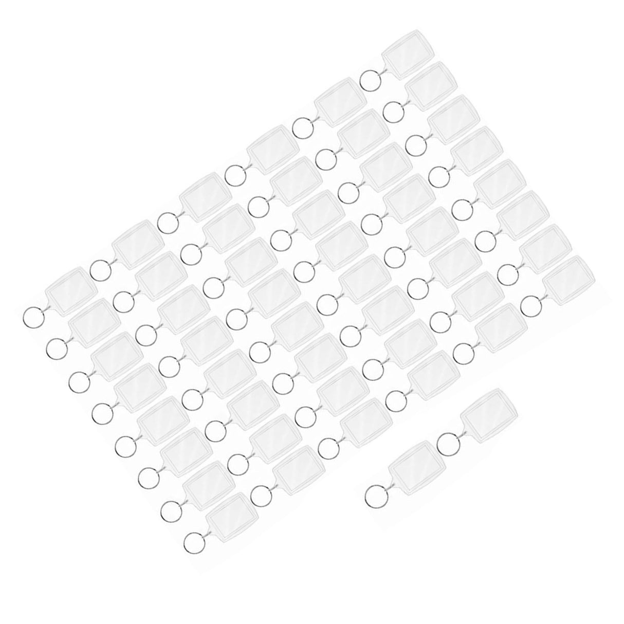 50Pcs Photo Insert Keychain Acrylic Blank Transparent Photo Picture Frame Keyring