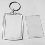 50Pcs Photo Insert Keychain Acrylic Blank Transparent Photo Picture Frame Keyring - Close-Up Angle