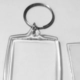 50Pcs Photo Insert Keychain Acrylic Blank Transparent Photo Picture Frame Keyring - Low Angle