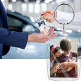 50Pcs Photo Insert Keychain Acrylic Blank Transparent Photo Picture Frame Keyring