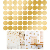108Pcs Dot Stickers Pure Color Round Shaped PVC Wide Application Circle Stickers for Office Bedroom Kitchen 11.2x16.1in Gold(1.5x1.5in) - Rear View