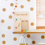 108Pcs Dot Stickers Pure Color Round Shaped PVC Wide Application Circle Stickers for Office Bedroom Kitchen 11.2x16.1in Gold(1.5x1.5in) - Extra Image