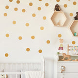 108Pcs Dot Stickers Pure Color Round Shaped PVC Wide Application Circle Stickers for Office Bedroom Kitchen 11.2x16.1in Gold(1.5x1.5in)