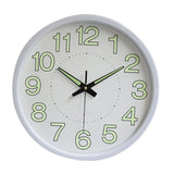 12 Inch Luminous Wall Clock Minimalist Round Quartz Clock for Bedroom Living Room Decoration White