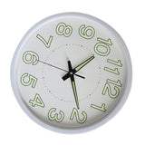 12 Inch Luminous Wall Clock Minimalist Round Quartz Clock for Bedroom Living Room Decoration White