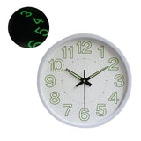 12 Inch Luminous Wall Clock Minimalist Round Quartz Clock for Bedroom Living Room Decoration White