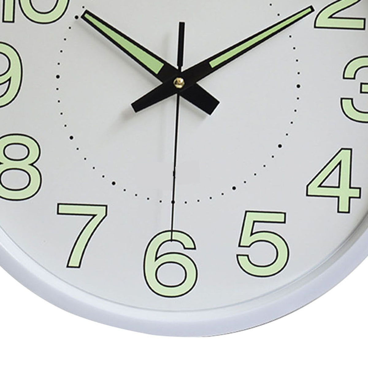 12 Inch Luminous Wall Clock Minimalist Round Quartz Clock for Bedroom Living Room Decoration White