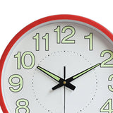 12 Inch Luminous Wall Clock Minimalist Round Quartz Clock for Bedroom Living Room Decoration Red - Extra Image