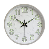 12 Inch Luminous Wall Clock Minimalist Round Quartz Clock for Bedroom Living Room Decoration Silver