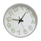 12 Inch Luminous Wall Clock Minimalist Round Quartz Clock for Bedroom Living Room Decoration Silver
