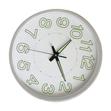 12 Inch Luminous Wall Clock Minimalist Round Quartz Clock for Bedroom Living Room Decoration Silver