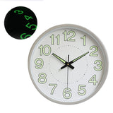 12 Inch Luminous Wall Clock Minimalist Round Quartz Clock for Bedroom Living Room Decoration Silver - Rear View