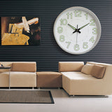 12 Inch Luminous Wall Clock Minimalist Round Quartz Clock for Bedroom Living Room Decoration Silver - Extra Image
