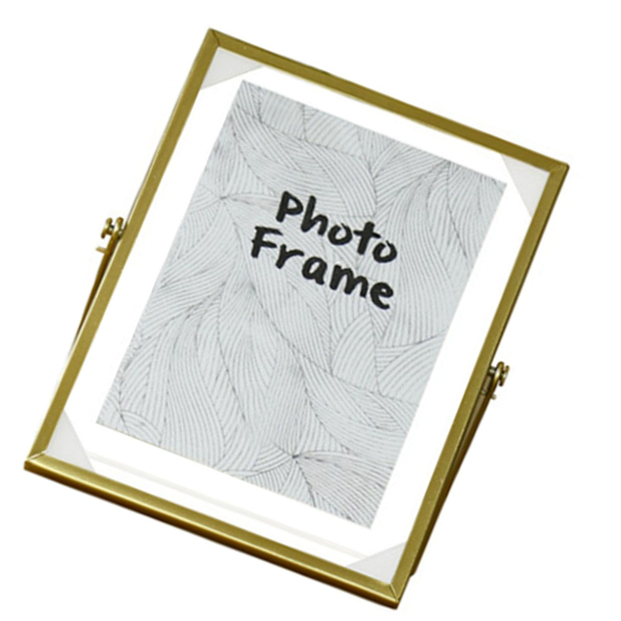 Photo Frame Nordic Style Geometric Metal Wrapping Edges Iron Art Desk Picture Frame for Living Room Office Study 4 Inch