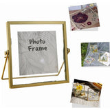 Photo Frame Nordic Style Geometric Metal Wrapping Edges Iron Art Desk Picture Frame for Living Room Office Study 4 Inch - 45-Degree Angle