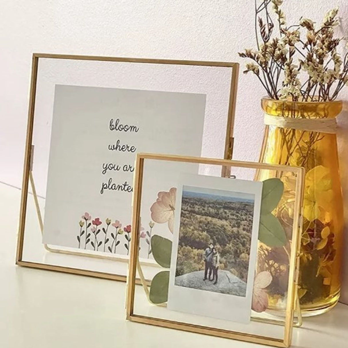 Photo Frame Nordic Style Geometric Metal Wrapping Edges Iron Art Desk Picture Frame for Living Room Office Study 4 Inch