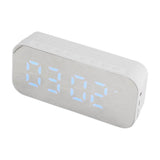 Alarm Clock Bluetooth Speaker High Volume Multifunctional Portable Mini Wireless Speaker for Outdoor and Home White - Side View