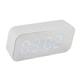 Alarm Clock Bluetooth Speaker High Volume Multifunctional Portable Mini Wireless Speaker for Outdoor and Home White - Low Angle