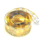 Christmas Ribbon Fairy Lights Gold Ribbon Warm Light 50 LED Christmas Tree Ribbon for Christmas Decorations 164ft