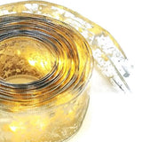 Christmas Ribbon Fairy Lights Gold Ribbon Warm Light 50 LED Christmas Tree Ribbon for Christmas Decorations 164ft