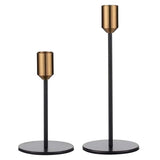 2 Pcs Metal Candle Holder Simple Modern Design Antique Black Candlestick Decoration for Home Wedding