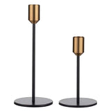 2 Pcs Metal Candle Holder Simple Modern Design Antique Black Candlestick Decoration for Home Wedding