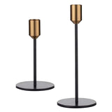 2 Pcs Metal Candle Holder Simple Modern Design Antique Black Candlestick Decoration for Home Wedding