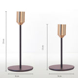 2 Pcs Metal Candle Holder Simple Modern Design Antique Black Candlestick Decoration for Home Wedding