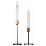 2 Pcs Metal Candle Holder Simple Modern Design Antique Black Candlestick Decoration for Home Wedding - Extra Image